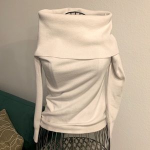 Cowl neck cream sweater size XS